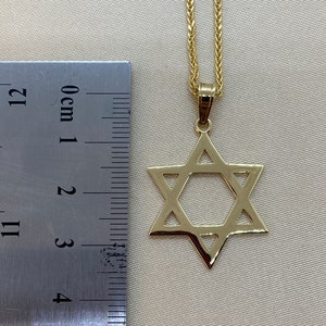 14k solid Gold Magen David with foxtail chain 1.5mm , 23.5 , jewish jewelry , Hanukkah Gift image 7