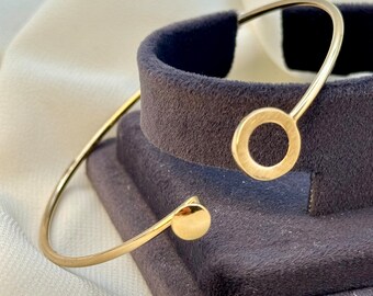 18k Gold Bangle, Gold Bangle Bracelet For Women, Birthday Gift, Best Jewelry, For Her, Anniversary Gift, Circle design Bangle .
