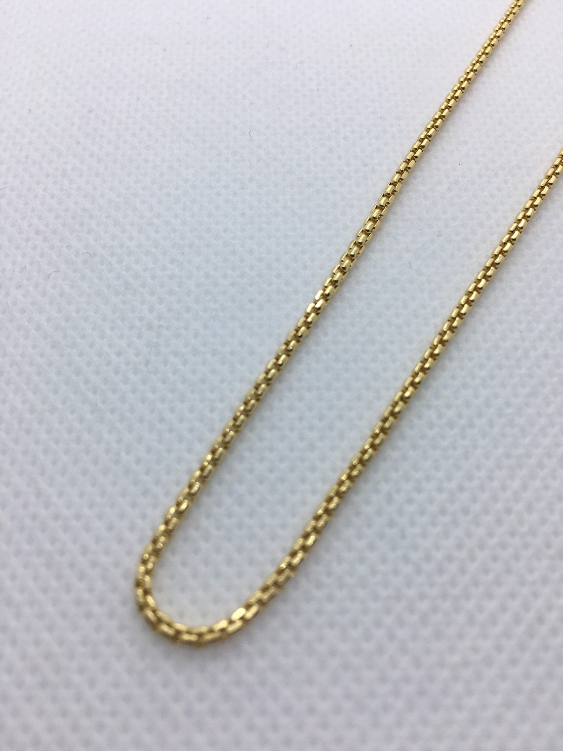 18k gold box chain 18 inch