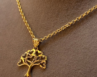 14k Gold Tree of life necklace Diamond Cut ,14k solid gold tree of life necklace 19.5 inches ,1.5 mm , gift For Her