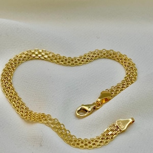 18K Gold Bismarck Necklace, Bismarck Chain, Bracelet, 4.8 MM, Bismark Chain Bracelet-18K Link Bracelet for Men & Women- Gift, Birthday Gift.