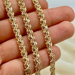 18k Solid Gold Cable chain and bracelet, 19.5&quot; inches, 5.70 MM, Real Gold chain, Cable Gold Chain, Birthday Gift, Everyday chain.