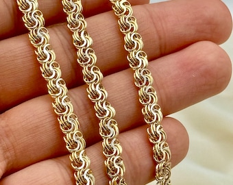 18k Solid Gold Cable chain and bracelet, 19.5" inches, 5.70 MM, Real Gold chain, Cable Gold Chain, Birthday Gift, Everyday chain.