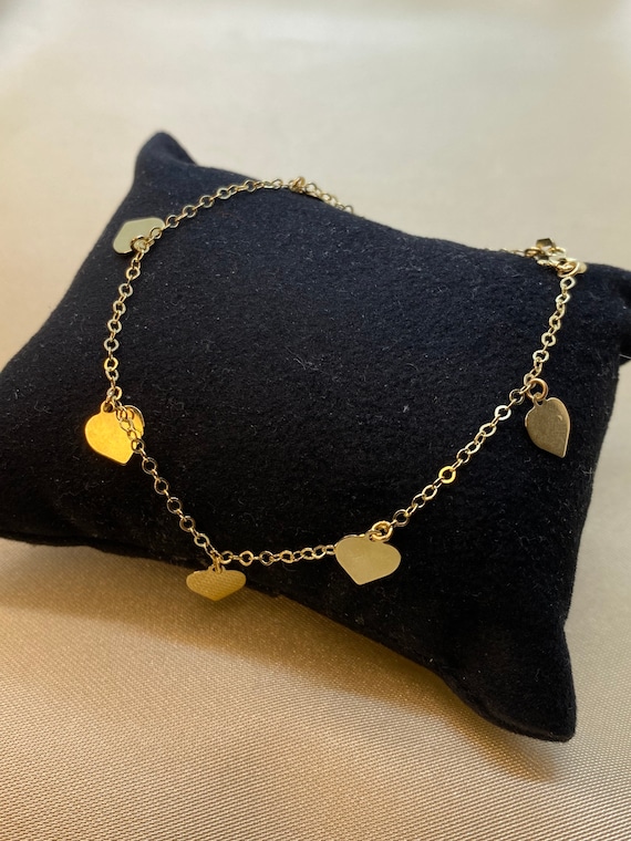 14Kゴールドハートチャームブレスレット - 繊細なギフト - Etsy 日本