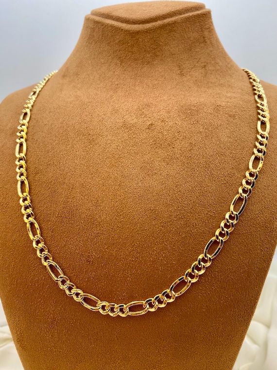 14k Gold Figaro Chain Necklace, 6MM - Gift Box Included - Etsy