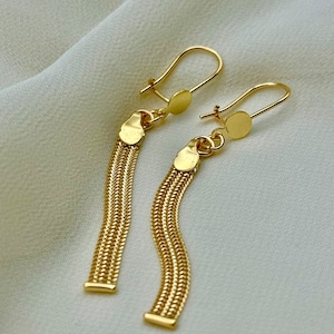 Pendientes de borlas de oro de 18 k: flecos colgantes, 2,90 gr