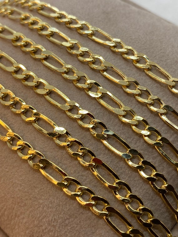 14Kゴールドフィガロチェーンネックレス 4mm - 男性へのギフト - Etsy 日本