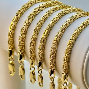 14K Gold and 18k Gold Byzantine Bracelet, 8", 7.5", 7", 2.80mm, Thickness-/Real 14k and 18k  King Bracelet, Birthday Gift, byzantine.