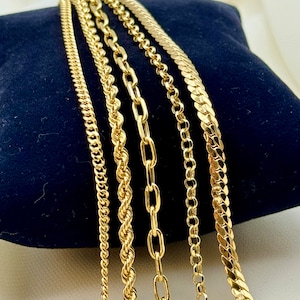Chain Style Rope Curb Rollo 18k Gold Bracelet: Rolo, Curb, Rope, or Cable Chain - 7.5 Inch - Etsy