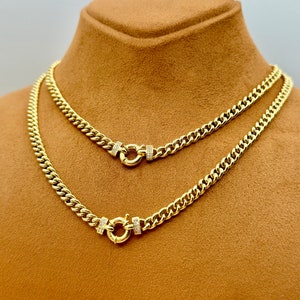 18k Solid GOLD Curb Chain Necklace 18", 5MM, 18k Real Gold Curb Necklace, Ladies Gold Chain, 18k Gold Chain, For Her, Birthday Gift.