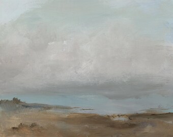Art Print with Blue - Blue Landscape, Spring Art Print - Edge of Calm