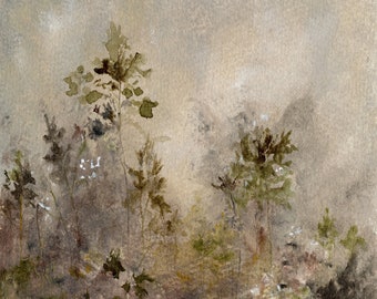 Moody Landscape Art Set, Set of 3 Moody Landscapes, Fall Art, Brown Foliage Art | Dreamer Series No. 2