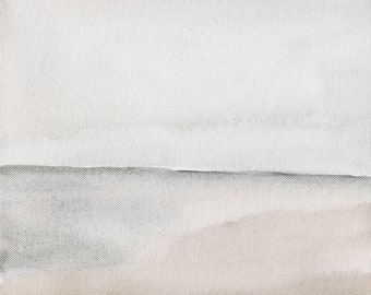 Watercolor Beach Painting, Ocean Painting, Coastal Art Print, Neutral Beach Print, Wall Art Print | Blurred Shore