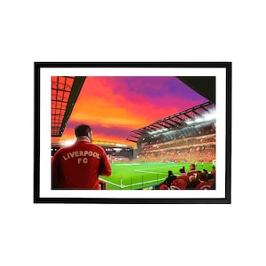 Anfield Print - Liverpool Poster - Champions League Nights - Liverpool FC Art - Gift for Liverpool Fans - LFC Wall Art - Kop Clobber