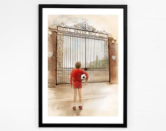 Liverpool FC Print Framed - Shankly Gates - Liverpool Art - Wall Art - Liverpool Gift You'll Never Walk Alone - Liverpool Birthday Gift