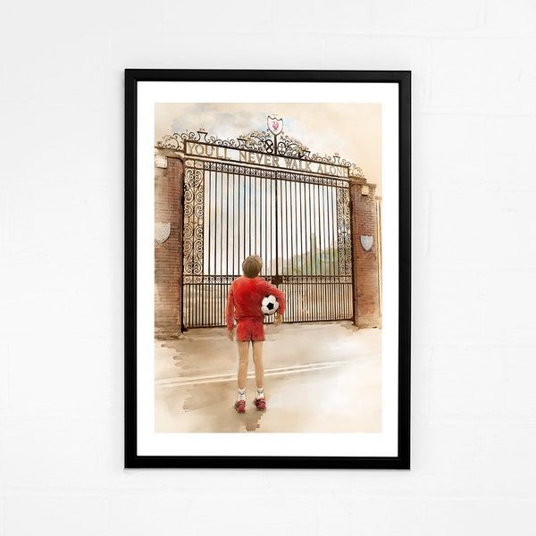 Liverpool FC Print Framed - Shankly Gates - Liverpool Art - Wall Art - Liverpool Gift You'll Never Walk Alone - Liverpool Birthday Gift