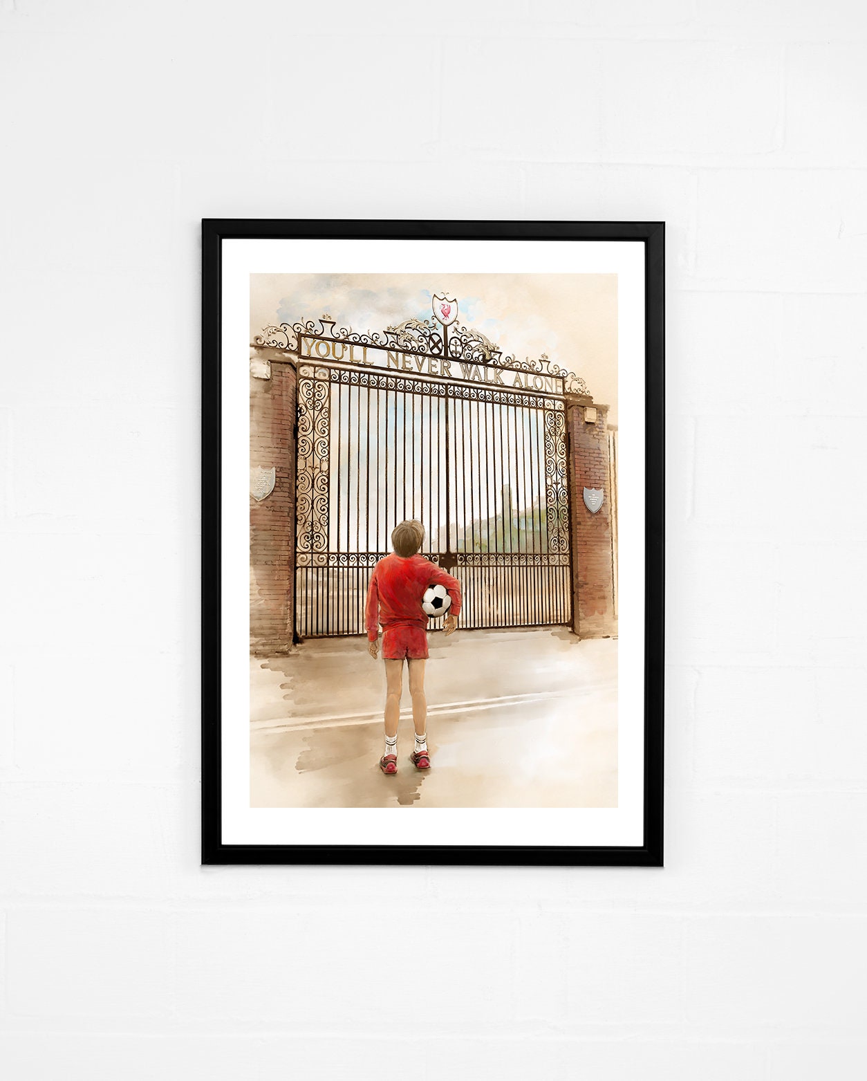 Liverpool FC Print Framed – Shankly Gates – Liverpool Art – Wall Art – Liverpool Gift You’ll Never Walk Alone – Liverpool Birthday Gift