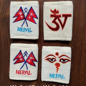 Hemp Bifold Wallet: Embroidered Hippie Style, Handmade in Nepal