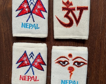 Portfel składany z konopi: haftowany w stylu hippie, ręcznie robiony w Nepalu