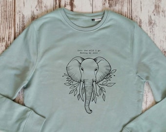 Elefant aus Bio-Baumwolle, Bio-Sweatshirt, Geburtstagsshirt, Elefanten-Sweatshirt, Geschenk für Mädchen, Geschenk für die beste Freundin