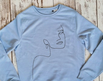 Bio Baumwolle abstrakt Mädchen, feministisches Sweatshirt, Feminismus Shirt, abstraktes Mädchen Sweatshirt, Geschenk für Mädchen, Geschenk für beste Freundin