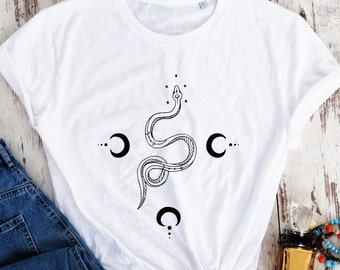 Organic cotton, snake drawing t-shirt, feminism shirt, snake t-shirt, gift for girl, gift for best friend