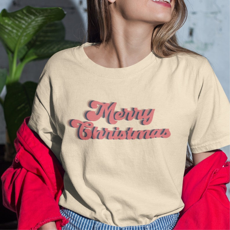 Bio-Baumwolle, Weihnachts-T-Shirt, Geschenk-Shirt, Frohe Weihnachten-T-Shirt, Weihnachts-T-Shirt, Dezember-Shirt, Weihnachts-T-Shirt-Geschenk Bild 3