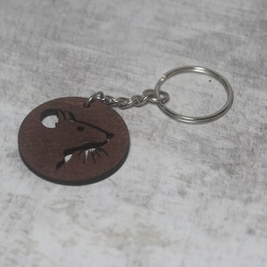 Rat silhouette Keyring, Keychain, rat Lover, pet lover, Gift, Keyring Accessory, Wooden Keyring,