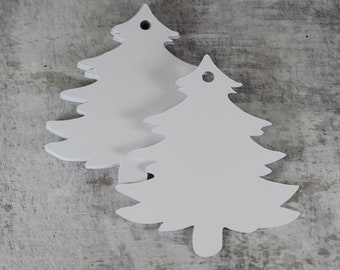 Weihnachtsbaum-Tags, 3 x 3,5 Zoll Kraft-Tags, weiße Tags, Preisschilder, Party-Tags, Artikeletiketten, Geschenkanhänger, Tags für Produkte, Hochzeitstags