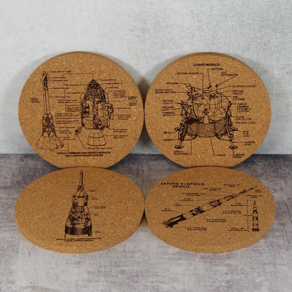 Sous-verres en liège Saturn V