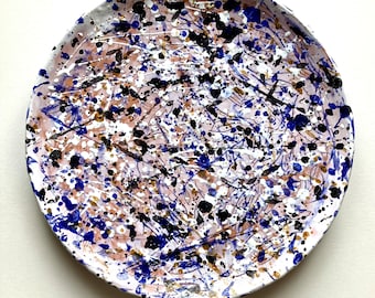 Vintage Abstract Ceramic Hand Painted Plate - Etsy