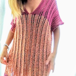 Knitting pattern - Knit dress pattern - Siroco Kaftan - SPANISH language only - PDF instant download