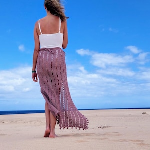 Crochet Sarong Skirt Pattern PDF – Summer Beach Wrap Skirt – Boho Crochet Cover Up – Beginner Friendly Tutorial–English & Spanish-Skirt Only