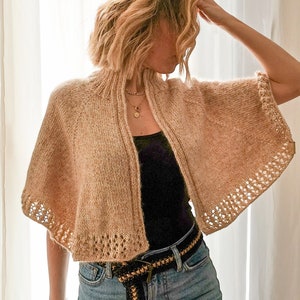 Knitting Capelet Pattern PDF – Instant Download Shrug & Lace Cape – Beginner-Friendly PDF Tutorial (English + Spanish)