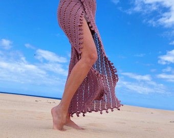 Crochet Sarong Skirt Pattern PDF – Summer Beach Wrap Skirt – Boho Crochet Cover Up – Beginner Friendly Tutorial–English & Spanish-Skirt Only
