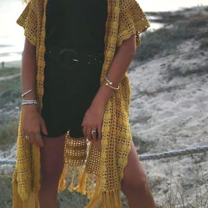 Crochet Kimono Pattern PDF – Boho Beach Cover Up – Summer Cardigan Crochet Tutorial – Easy Lace Wrap – Instant Digital Download–English Only