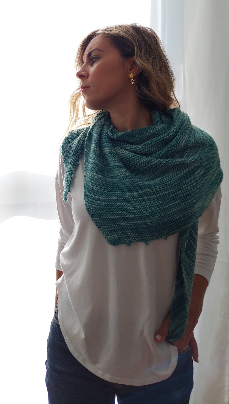 Knitting Shawl Pattern PDF – Easy Triangle Scarf – Beginner-friendly ...