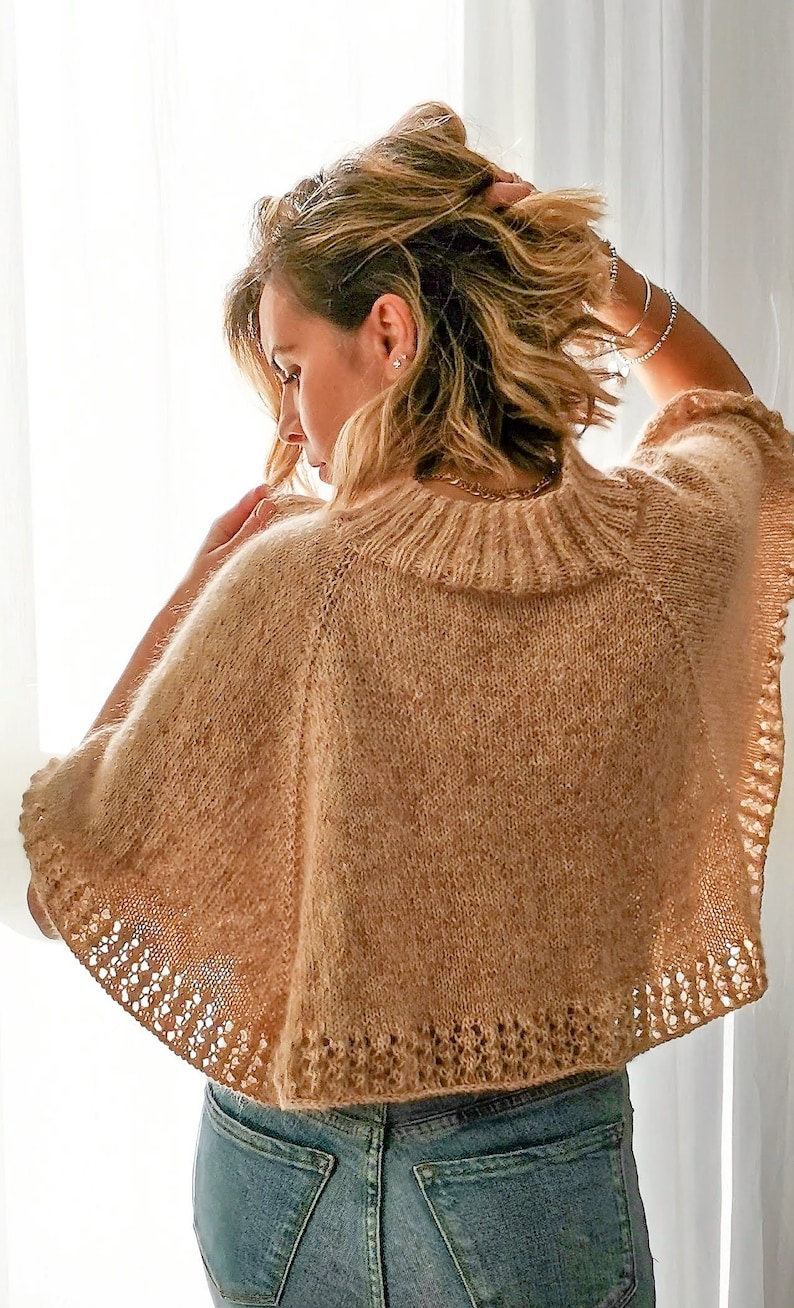 Knit caplet pattern - Patrón de capa de punto - Caplet sweater knitting ...