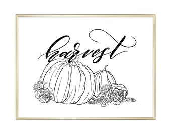 Herfst kunst-pompoen art print-Fall art-digitale kunst print-afdrukbare kunst-svg-png-jpg-digitale download-herfst home decor-herfst decor-herfst kunst