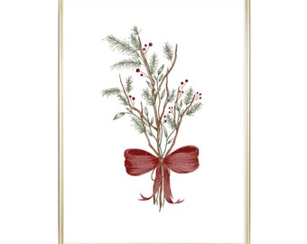 Kerst bloemsierkunst print-vakantie bloemsierkunst print-afdrukbare kunst-kerst kunst print-vakantie kunst print-digitale kunst print-JPG-PNG-Art print