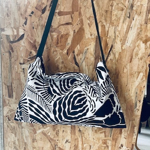 Handmade Boho Tote Bag: Leather Strap, Lined Pouch