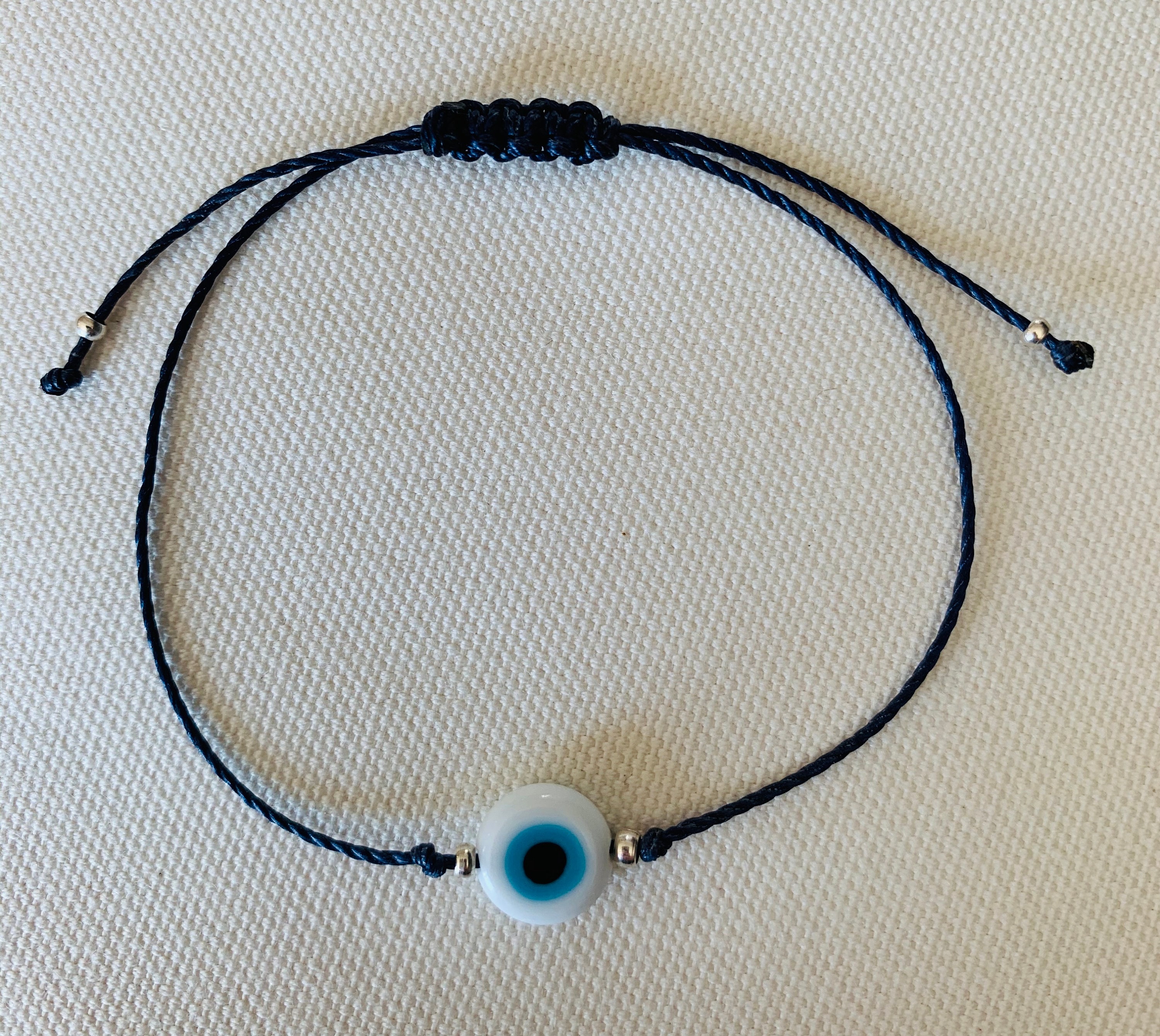 Handmade Evil Eye String Bracelet 3 Colors, Boho Minimal Jewelry,amulet