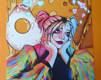Harley Quinn Artprint, Cheesy Dreams Fanart 19,5 x22,5 cm