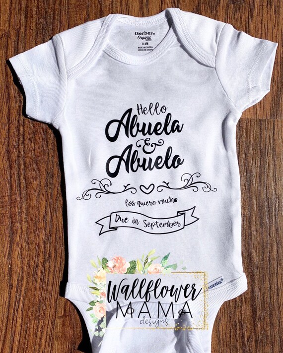 Spanish Pregnancy Announcement Onesie Spanish Pregnancy Etsy