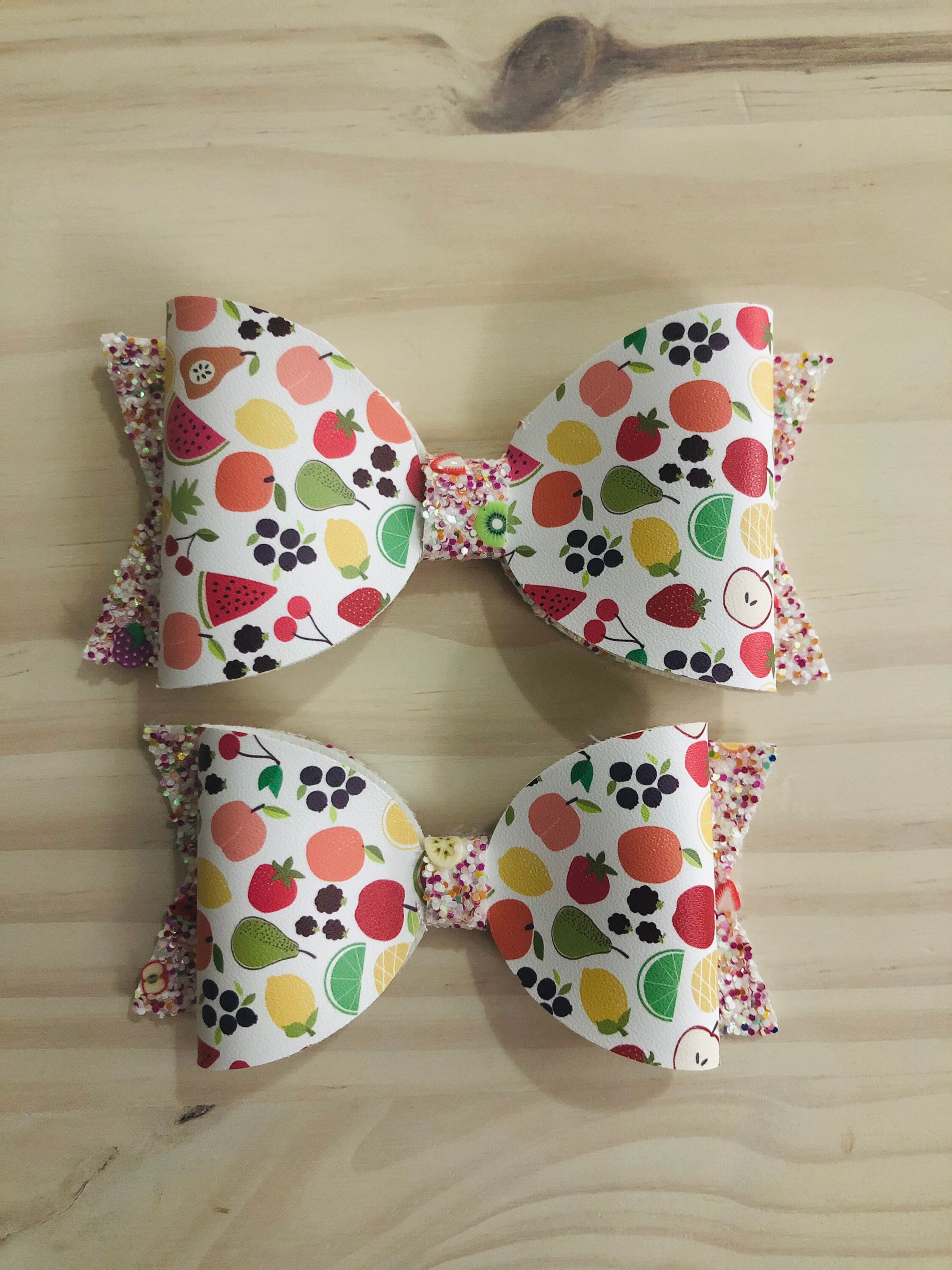 Fruit Bow Fruit Birthday Fruit Hair Bow Toddler Bow Etsy