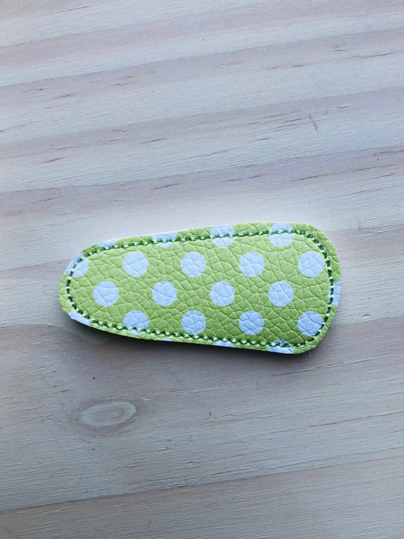 Polka Dot Snap Clip Leather Snap Clips Faux Leather Hair Etsy