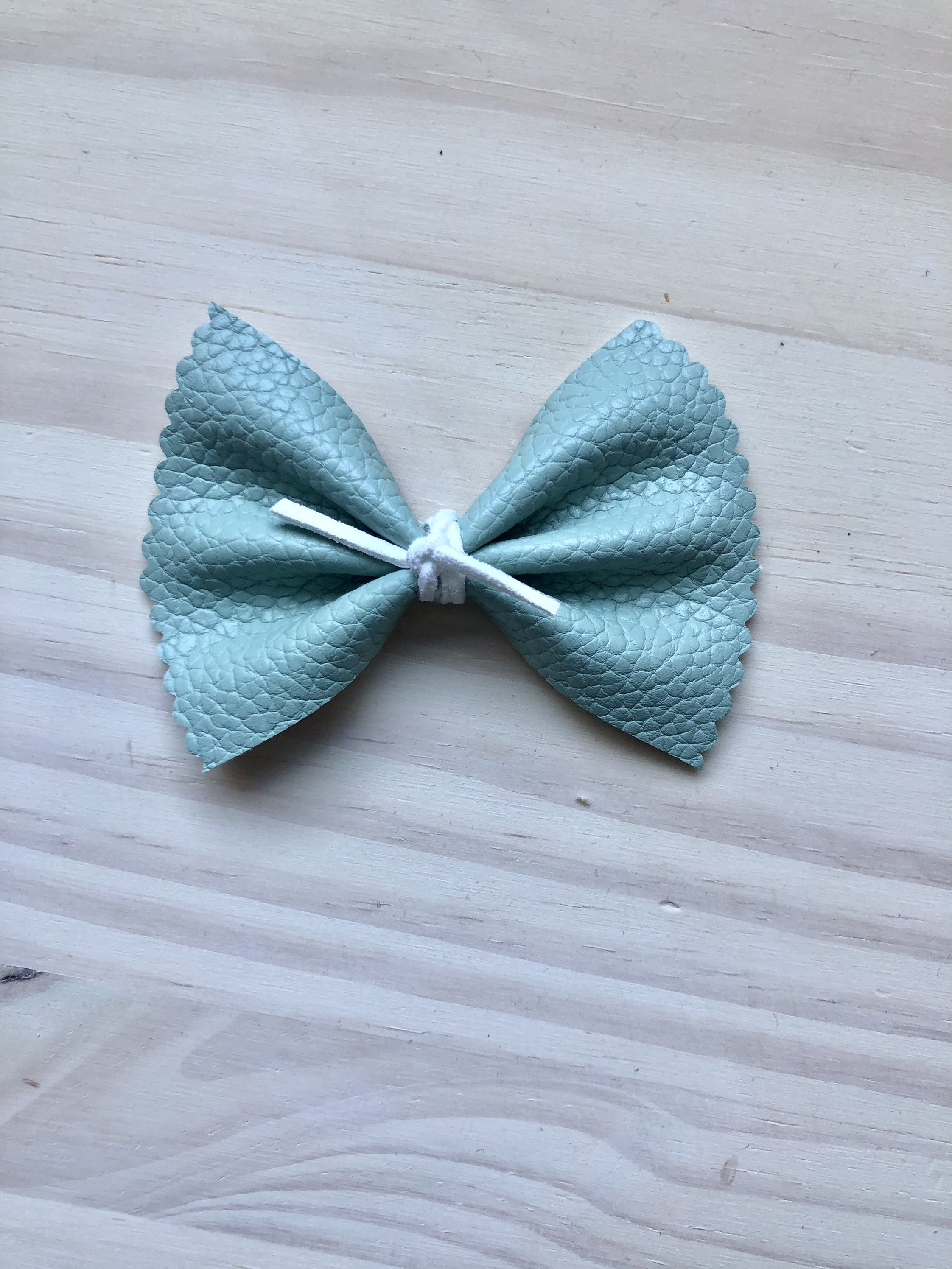 Green Hair Bow Seafoam Hair Bow Leather Hair Bow Faux - Etsy