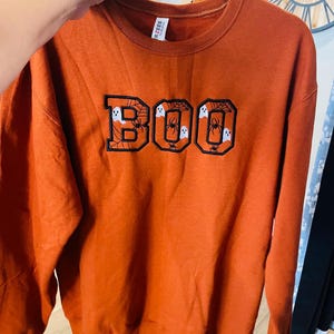 Boo Embroidered Halloween Sweatshirt, Spooky Crewneck, Boo Ghost Sweatshirt, Halloween Embroidered Crewnecks, Spooky Season Shirt, Ghost Boo