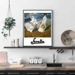 Digital Print Download inspired by Joaquín Sorolla, Printable Wall Art, Downloadable Wall Art, Home Decor, Walk along the seashore.