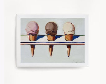 Wayne Thiebaud Digital Print Download "Ice cream print", Printable Wall Art, Downloadable Wall Art, Home Decor Poster Wall Art, Illustrator.